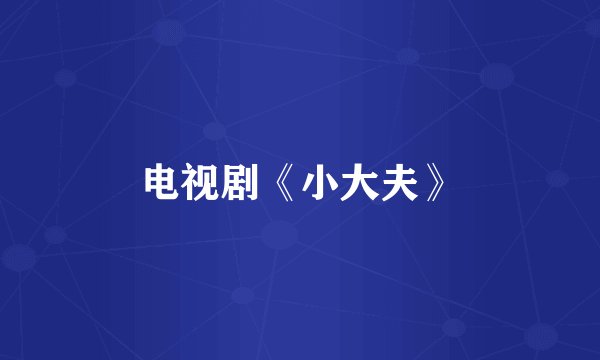 电视剧《小大夫》