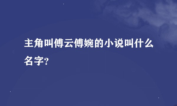 主角叫傅云傅婉的小说叫什么名字？