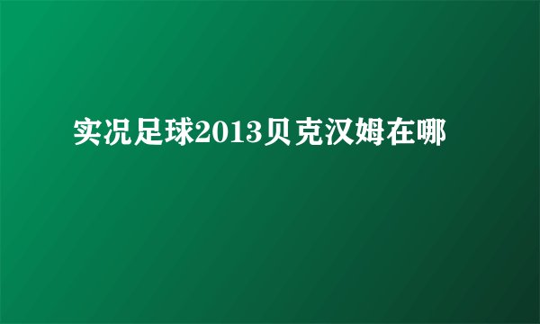 实况足球2013贝克汉姆在哪