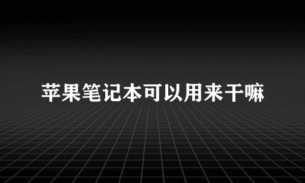 苹果笔记本可以用来干嘛