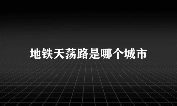 地铁天荡路是哪个城市