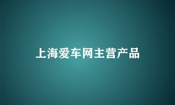 上海爱车网主营产品