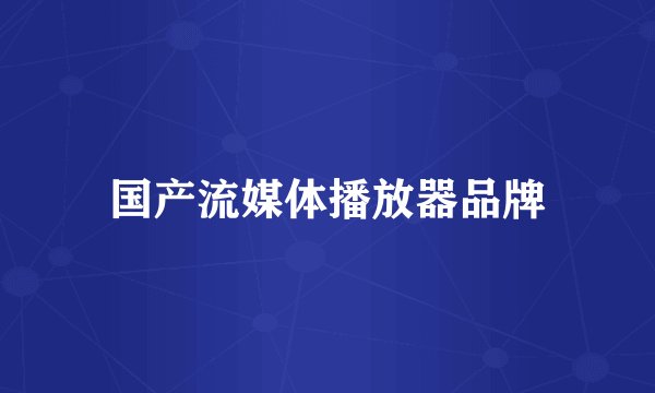 国产流媒体播放器品牌