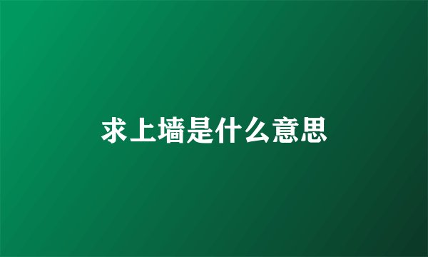求上墙是什么意思