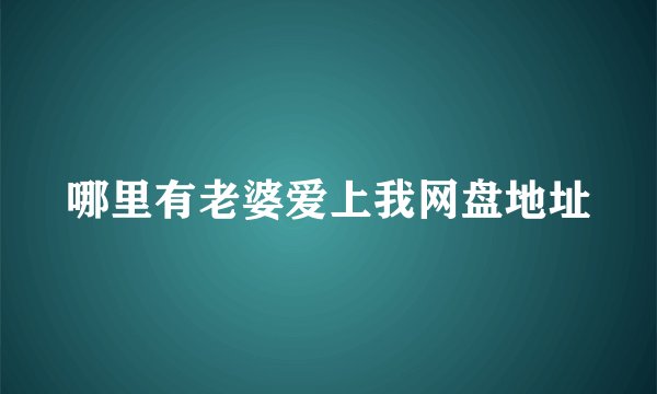 哪里有老婆爱上我网盘地址
