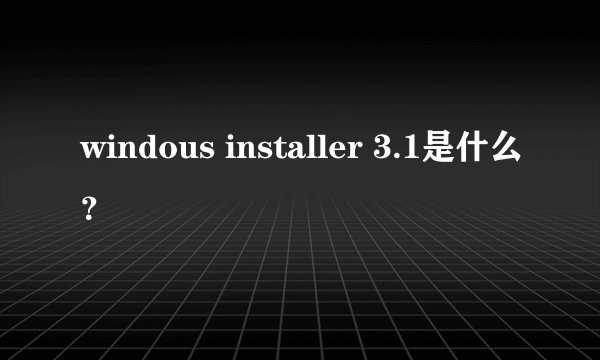 windous installer 3.1是什么？