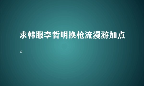 求韩服李哲明换枪流漫游加点。