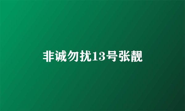 非诚勿扰13号张靓