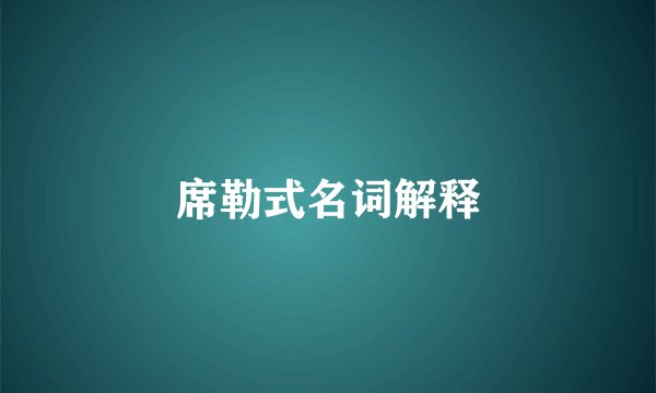 席勒式名词解释