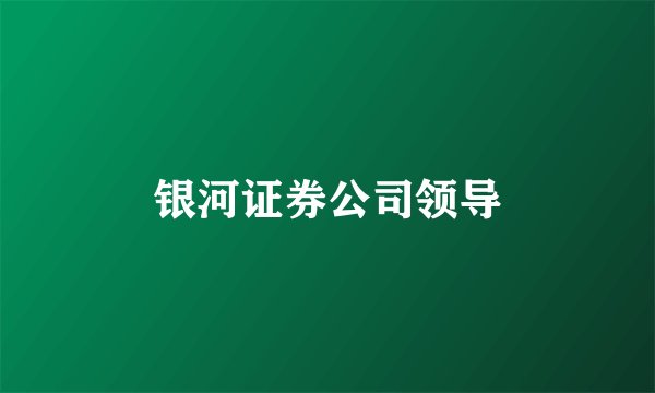 银河证券公司领导