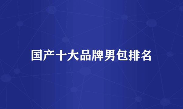 国产十大品牌男包排名