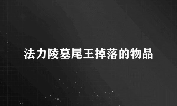 法力陵墓尾王掉落的物品