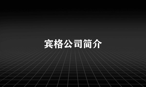 宾格公司简介