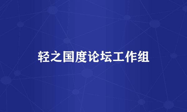 轻之国度论坛工作组