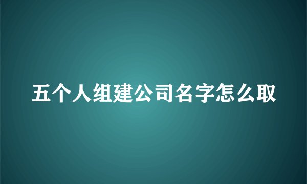 五个人组建公司名字怎么取