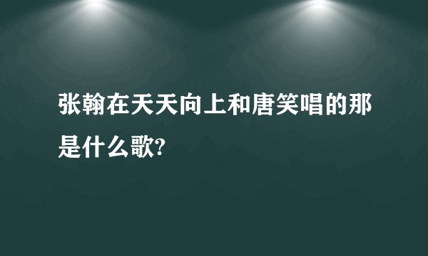 张翰在天天向上和唐笑唱的那是什么歌?