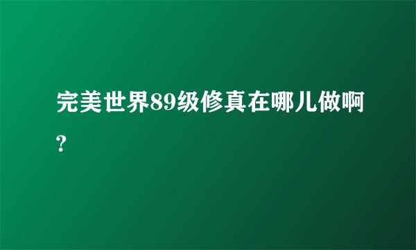 完美世界89级修真在哪儿做啊?