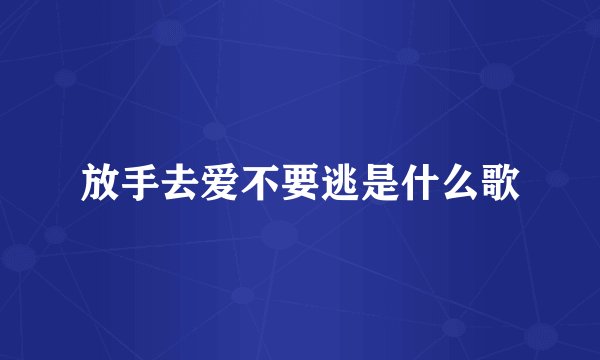 放手去爱不要逃是什么歌