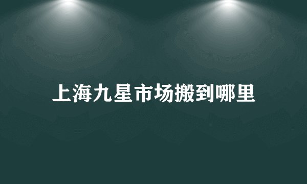 上海九星市场搬到哪里