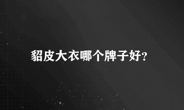 貂皮大衣哪个牌子好？
