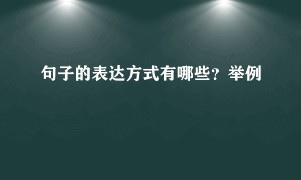句子的表达方式有哪些？举例