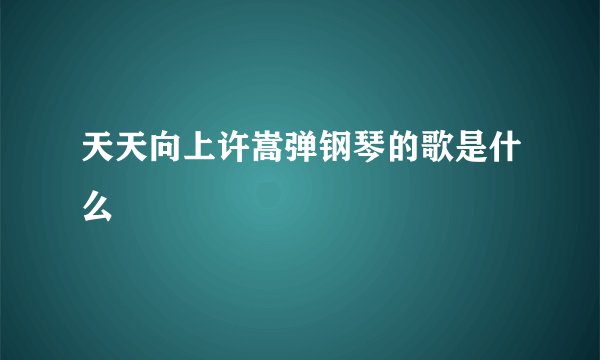 天天向上许嵩弹钢琴的歌是什么