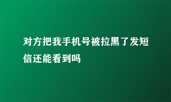 对方把我手机号被拉黑了发短信还能看到吗