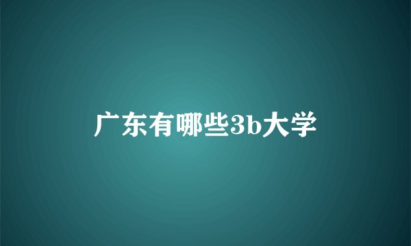 广东有哪些3b大学