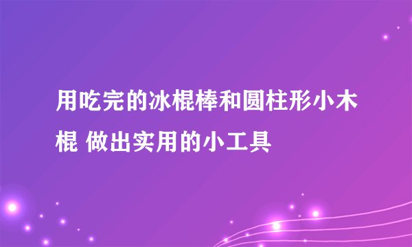 用吃完的冰棍棒和圆柱形小木棍 做出实用的小工具