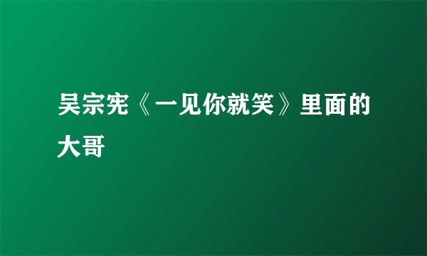 吴宗宪《一见你就笑》里面的大哥