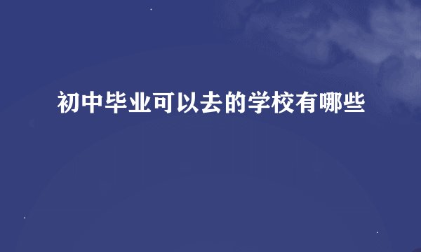 初中毕业可以去的学校有哪些