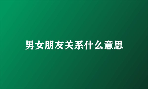 男女朋友关系什么意思