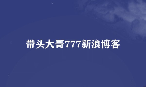 带头大哥777新浪博客