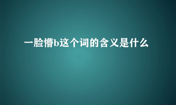 一脸懵b这个词的含义是什么