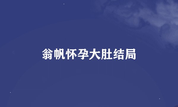 翁帆怀孕大肚结局