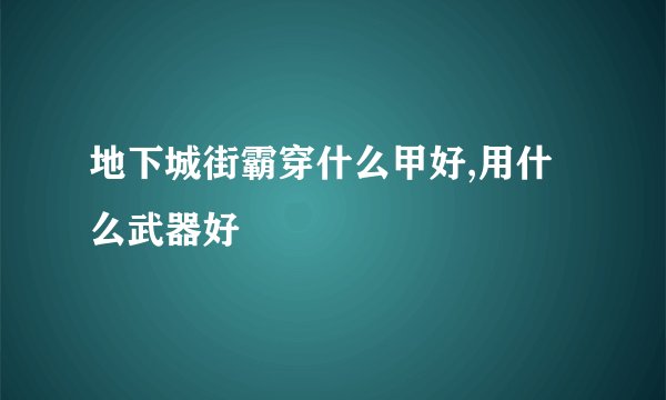 地下城街霸穿什么甲好,用什么武器好