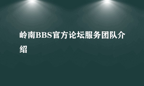 岭南BBS官方论坛服务团队介绍