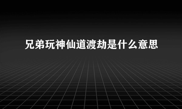 兄弟玩神仙道渡劫是什么意思
