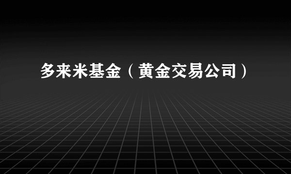 多来米基金（黄金交易公司）