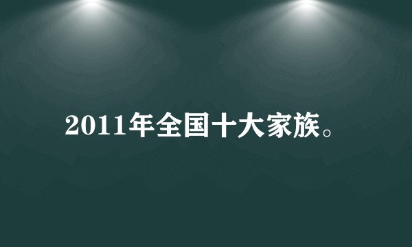 2011年全国十大家族。