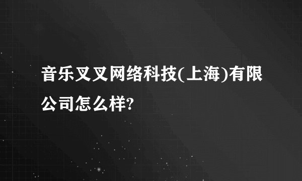 音乐叉叉网络科技(上海)有限公司怎么样?