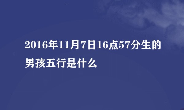 2016年11月7日16点57分生的男孩五行是什么