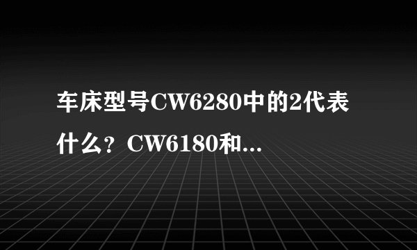 车床型号CW6280中的2代表什么？CW6180和CW6280有什么区别？