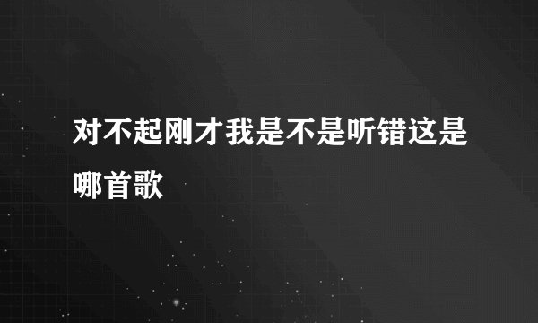 对不起刚才我是不是听错这是哪首歌