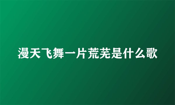 漫天飞舞一片荒芜是什么歌