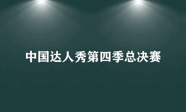 中国达人秀第四季总决赛