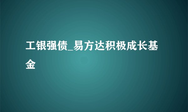 工银强债_易方达积极成长基金