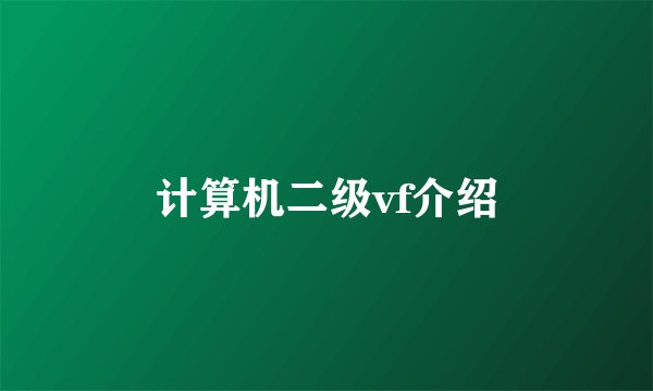 计算机二级vf介绍