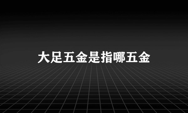 大足五金是指哪五金