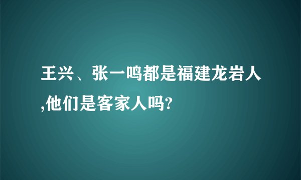 王兴、张一鸣都是福建龙岩人,他们是客家人吗?